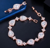 Water Drop Micro Pave CZ Bracelet -  Silver, Gold or Rose Gold