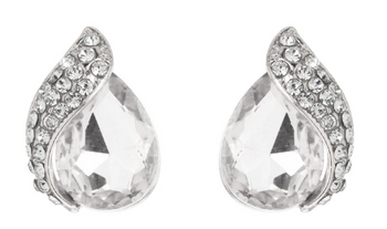 Teardrop Gem Twister Pierced Earrings