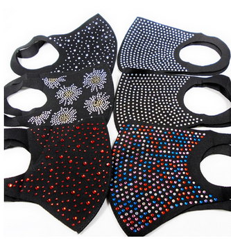 DRAMATIC GLITZY BLACK PROTECTIVE MASKS - 6 STYLES!