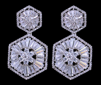 Emerald Cut CZ Luxury Drop Earrings