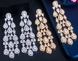 Trendy Water Drop CZ Luxury Earrings - Silver or Gold