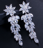 Marquise Cluster Flower Drop CZ Luxury Earrings