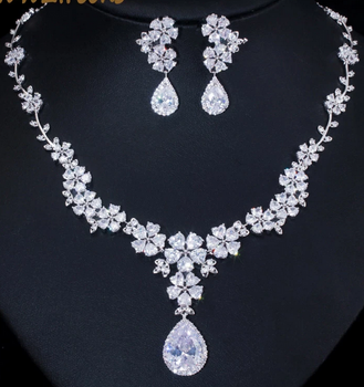 Elegant CZ Necklace & Earring Set