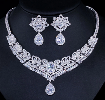 Elegant CZ Necklace & Earring Set