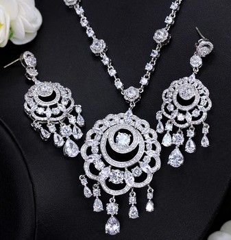 Elegant CZ Necklace & Earring Set