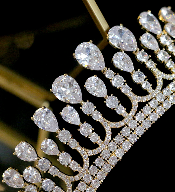 The Lady's CZ Tiara - Silver or Gold