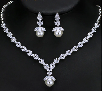 Elegant CZ Necklace & Earring Set