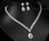 Elegant CZ Necklace & Earring Set