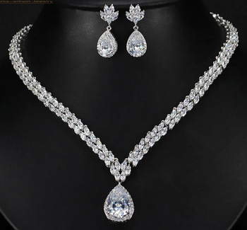 Elegant CZ Necklace & Earring Set