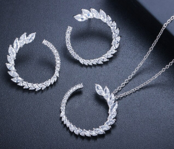 Elegant CZ Necklace & Earring Set