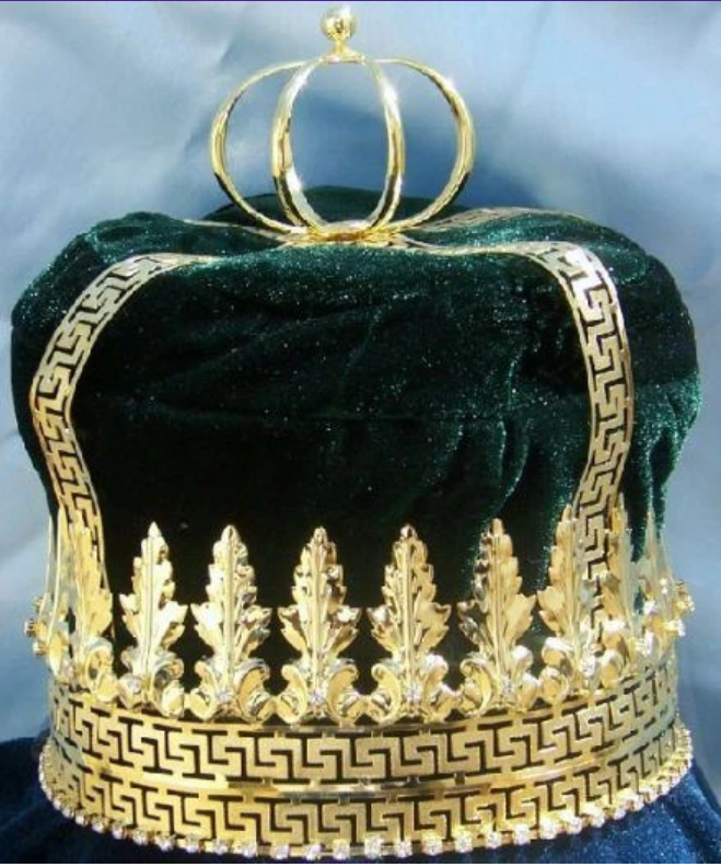 Lourdes Crown - Silver or Gold with Black, Blue, Green, or Burgundy Velvet