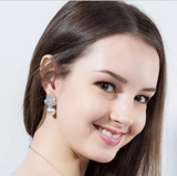 Snowflower CZ Luxury Earrings - Gold or Silver