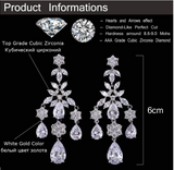 Crystal Waterdrop Flower CZ Luxury Earrings