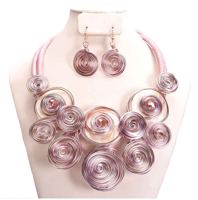 Handmade Spiral Necklace Set