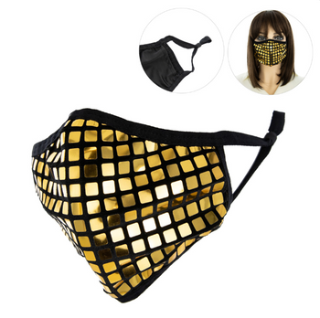 DRAMATIC GOLD METALLIC MASK