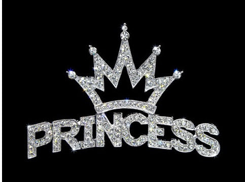 Curved Princess Pin with Crown