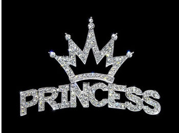 Curved Princess Pin with Crown