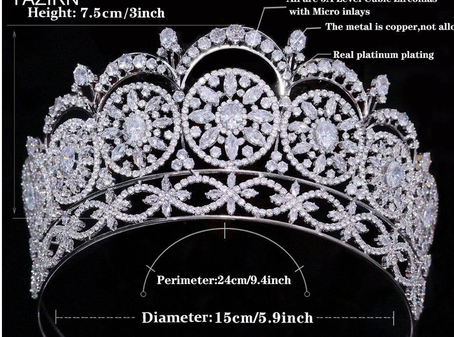 Adelphi CZ Tiara Gold or Silver Holly Hardwick Crowns