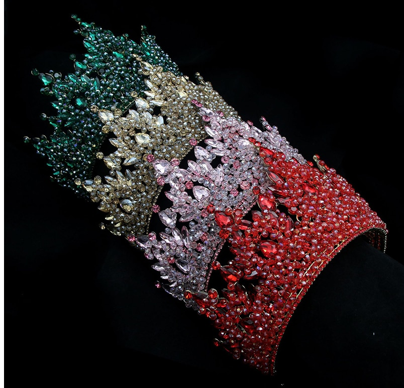 World Beauty Tiara -Rose, Emerald Green, Red, Topaz – Holly