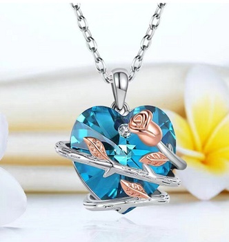 NEW! 2023 Daughters of the Nile Crystal Heart Wrapped in a ROSE Necklace