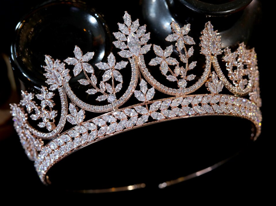 The Elevated CZ Tiara - Silver Gold or Rose Gold