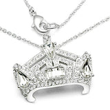 MISS AMERICA Crown Necklace - SILVER OR GOLD