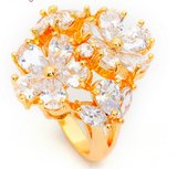 Double Rose CZ Ring - Size 6 & 7