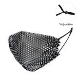 PROTECTIVE RHINESTONE FACE MASK - BLACK/CLEAR