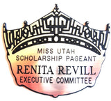 Miss America Crown Cutout Name Badge - Gold or Silver