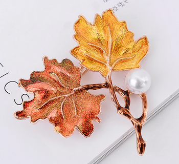 Double Maple Leaves Pin