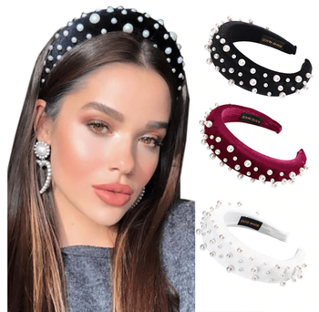 Elegant Velvet & Pearl Headband