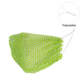 PROTECTIVE RHINESTONE FACE MASK - LIME GREEN