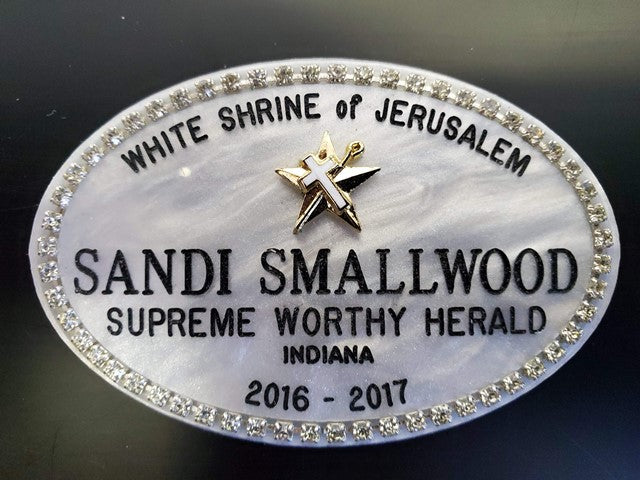 Mother of Pearl Name Badge