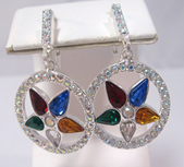 Eastern Star Pierced Drop Earrings - Gold or Silver