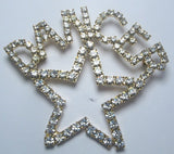Open Star Rhinestone Pin with 1/2" Letters