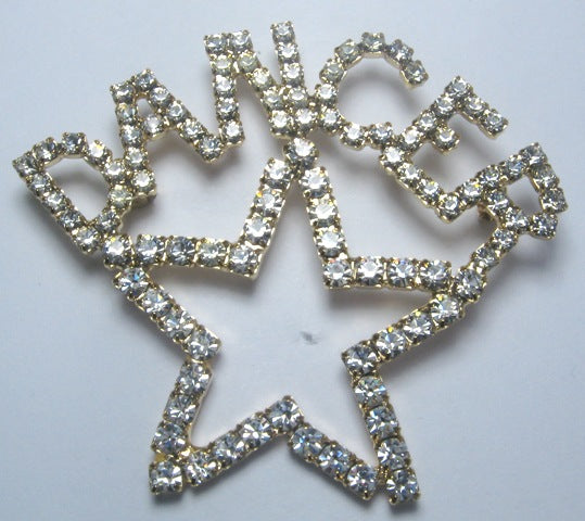 Open Star Rhinestone Pin with 1/2