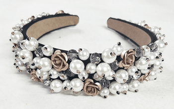 Pearls with Roses Headband