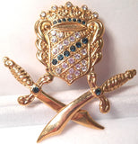 Royal Crossed Swords Pin - 4 Colors!