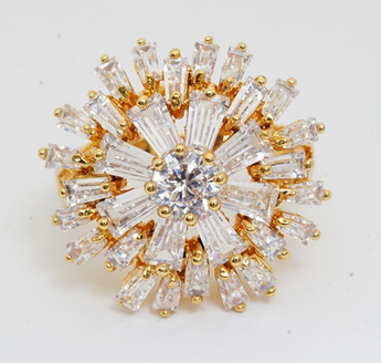 Simulated Diamond Modern Rose Ring - Size 6 & 7