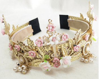 Soft Resin Rose and Cross Headdress