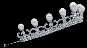 Fashion CZ & Pearl Tiara