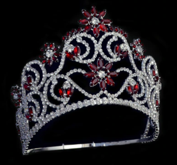 Constance Contour Tiara - Clear, Pink, or Red Accents