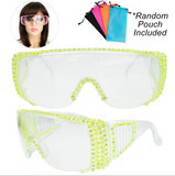 Rhinestone Pave Protective Safety Goggles - 10 Colors!